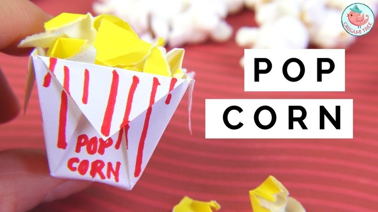 Origami Popcorn & Box - How to Fold Origami Pop Corn & Mini Paper Popcorn Box! Easy Paper Crafts