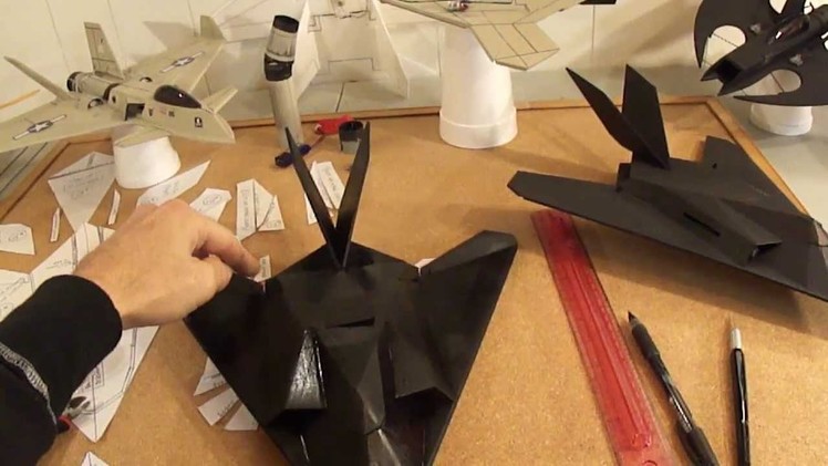 PART 3 # of 3. Micro (F1-17 Stealth Fighter) Cutting assembling and building your concept jet.