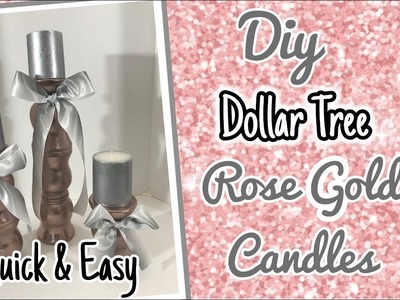 QUICK and EASY DIY Dollar Tree Rose Gold Candles | Rose Gold Decor