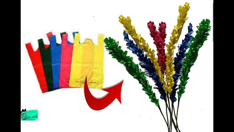 Reuse idea with plastic bags | Easy and simple making of flower bunches