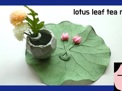 Sewing lotus leaf tea mat _ Ramie fabric 모시 연잎다포 만들기 hand stitch