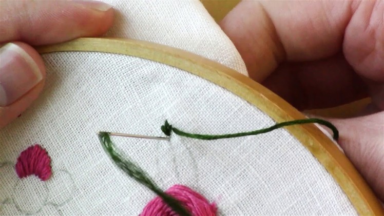 Unicorn Embroidery Pattern, Video 8 - Fishbone Stitch Leaves