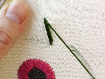 Unicorn Embroidery Pattern, Video 9 - Satin Stitch Leaves