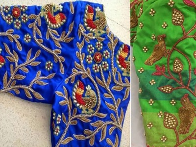 Very Impressive Thread Work Blouse Designs | Blouse Designs For Pattu Sarees Images | Silk Sarees