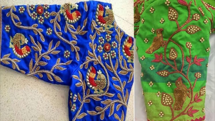 Very Impressive Thread Work Blouse Designs | Blouse Designs For Pattu Sarees Images | Silk Sarees