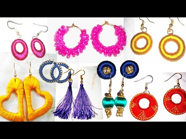10 Different Types of Silk thread Earrings Making | Tutorial video