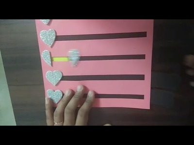 5 level heart slider card for scrapbook.  Tutorial. . How to make 5 level heart slider