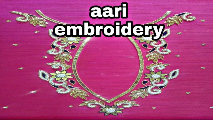 Aari embroidery blouse design work | Hand embroidery | zardoshi work | pearl embroidery