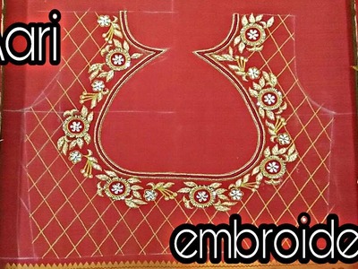 Aari embroidery blouse design work | Hand embroidery | zardoshi work 2