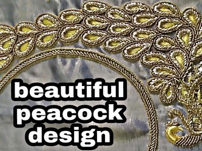 Beautiful peacock design | aari embroidery | zardoshi embroidery | hand embroidery