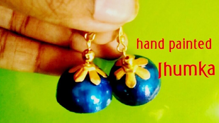 Diy Nail polish jhumka ||hand painted jewellery|| basic meenakari earrings