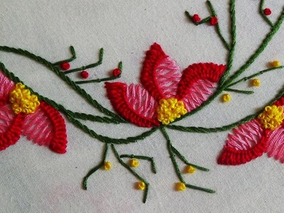 Hand Embroidery: Boat Neckline Embroidery