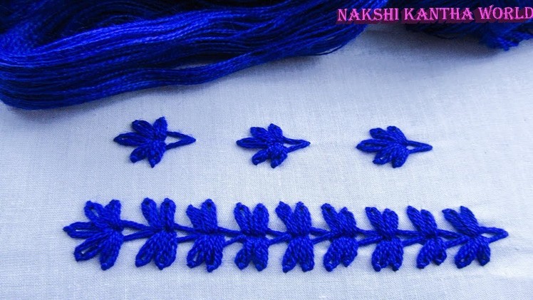 Hand embroidery border line design by Nakshi Kantha World