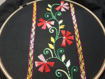 Hand embroidery designs | Embroidery for dress design | Cross stitch for dress design