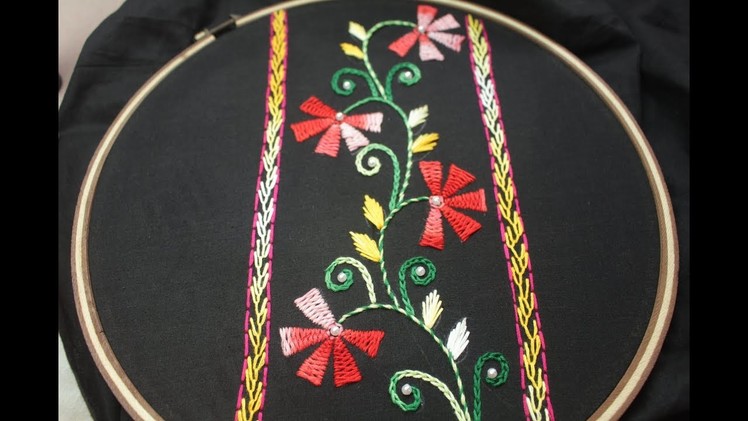 Hand embroidery designs | Embroidery for dress design | Cross stitch for dress design