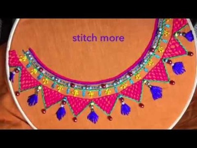 Hand embroidery easy stitch Neckline embroidery stitch designs