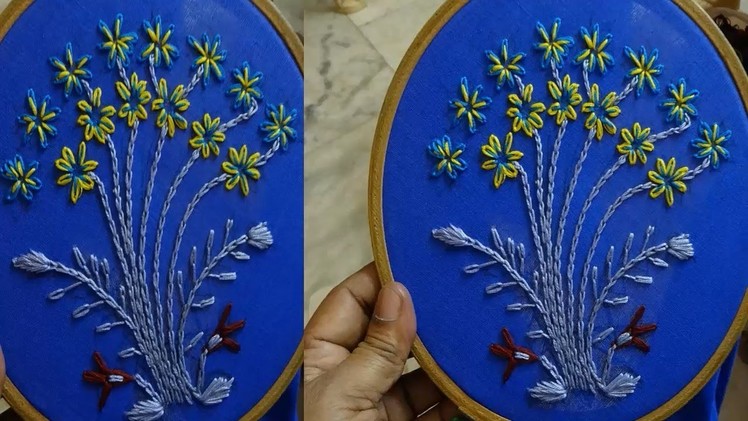 Hand Embroidery Lazy Daisy And Chain Stitch by Amma Arts