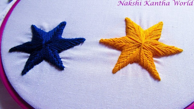 Hand  star embroidery new video tutorial