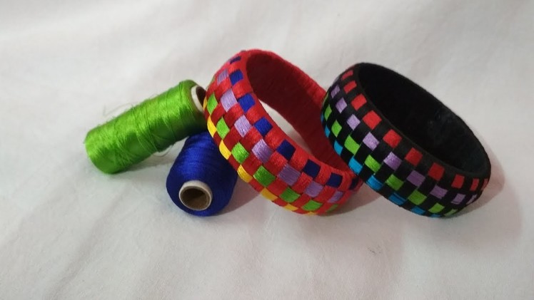 How to make designer silk thread bangles at home | DIY silk thread bangles