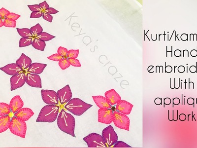Kurti. kameez hand embroidery with appliqué work | 2018