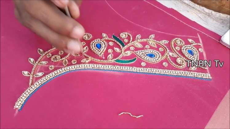 Latest blouse designs for pattu sarees | hand embroidery tutorial,simple maggam work blouse designs