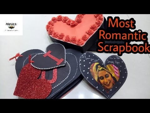 Love scrapbook || Heart shape scrapbook || Romantic couple scrapbook