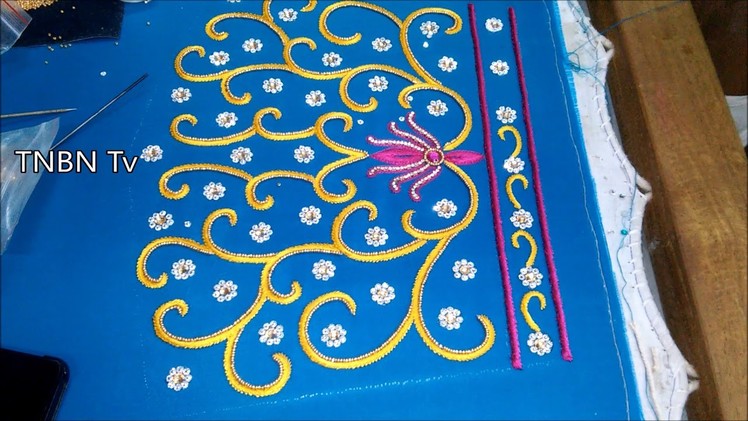 Simple maggam work blouse designs | designer blouse designs | hand embroidery tutorial for beginners