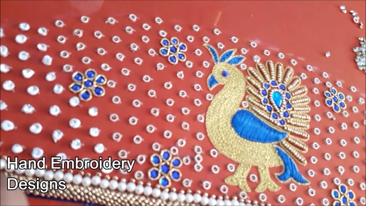 Simple maggam work blouse designs | basic embroidery stitches | hand embroidery designs