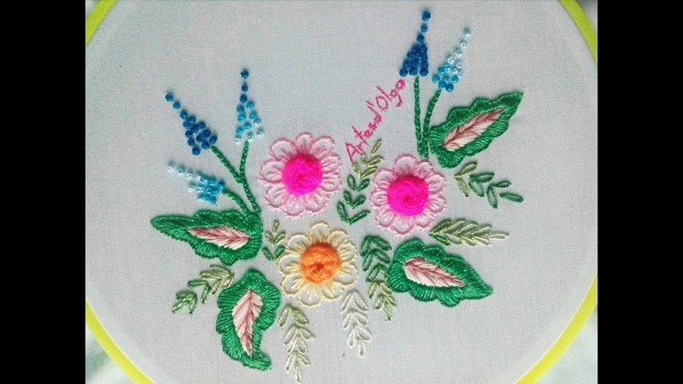 Spider Web Rose Stitch - Flower Hand Embroidery | Rosas en Punto Telaraña - Flores Bordadas a Mano