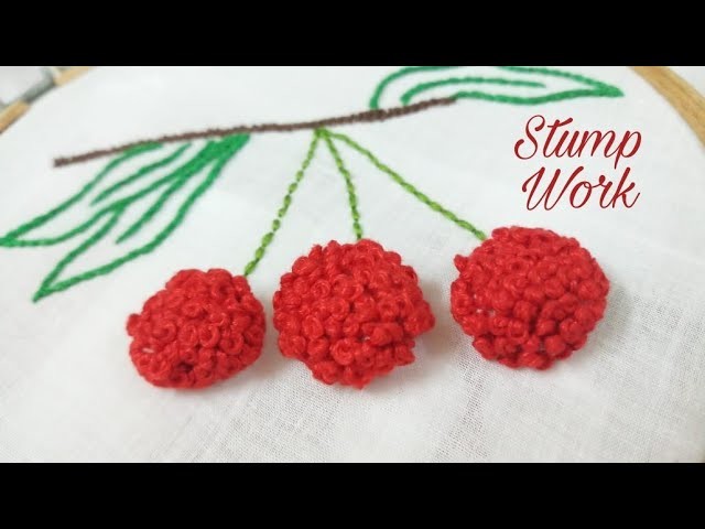 Stump Work - French Knot Stitch (Hand Embroidery Work)
