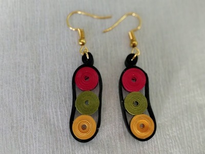 Traffic Signal Earring | Hanging Earrings | Quilling - The Art of Paper