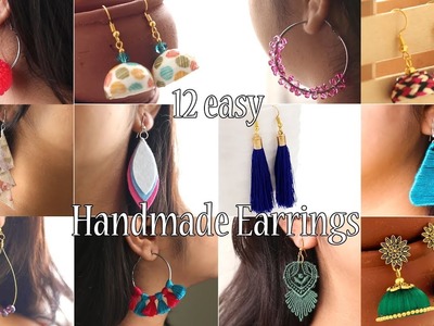 12 Easy DIY Earrings | Handmade Jewellery | Jewellry Making