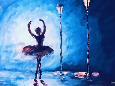 3 COLOR PAINTING CHALLENGE - painting a ballerina with acrylics
