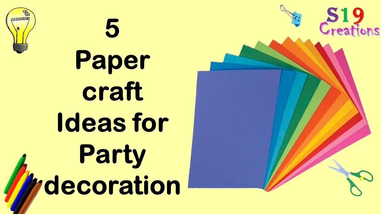5 paper decor crafts | Easy diy paper craft ideas for party | Budget decor ideas | wall decor idea