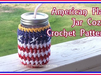 American Flag Jar Cozie Crochet Pattern