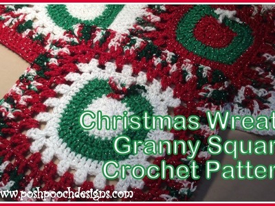 Christmas Wreath Granny Square Crochet Pattern