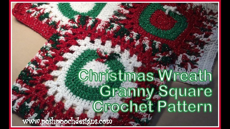 Christmas Wreath Granny Square Crochet Pattern