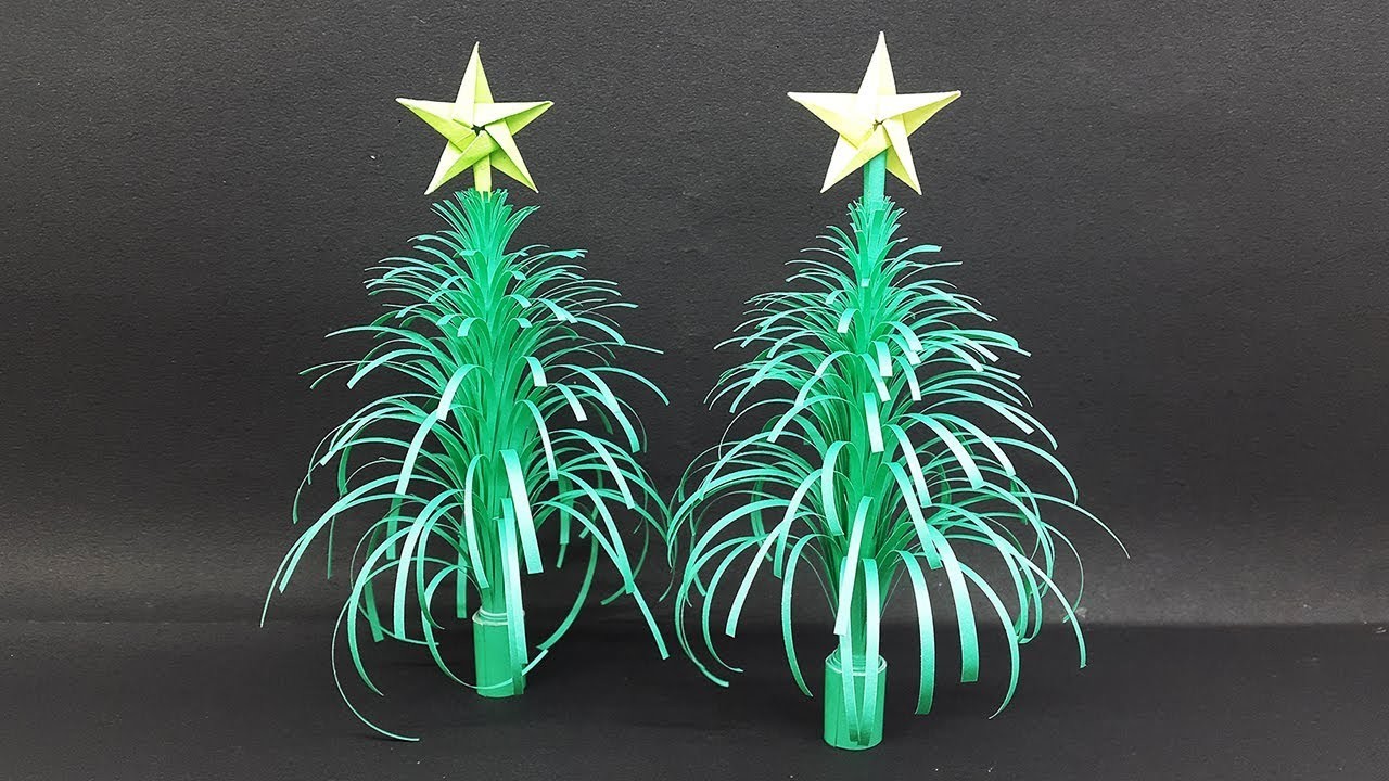 DIY 3D Paper Christmas Tree making tutorial - Christmas Crafts