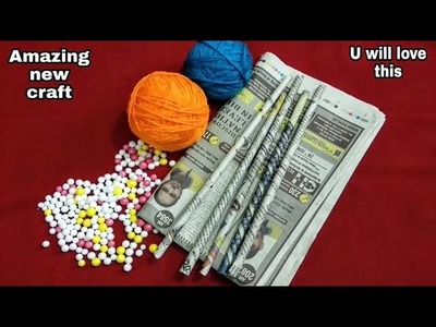 DIY Best out of waste Newspaper, Wool & Thermocol balls.Cool Craft Idea