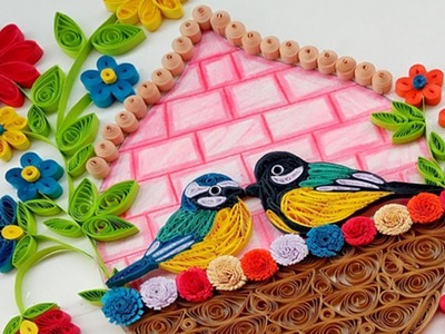 DIY | How to make Beautiful Love Birds Wall Hanging for Home Decoration | Paper Quilling Art