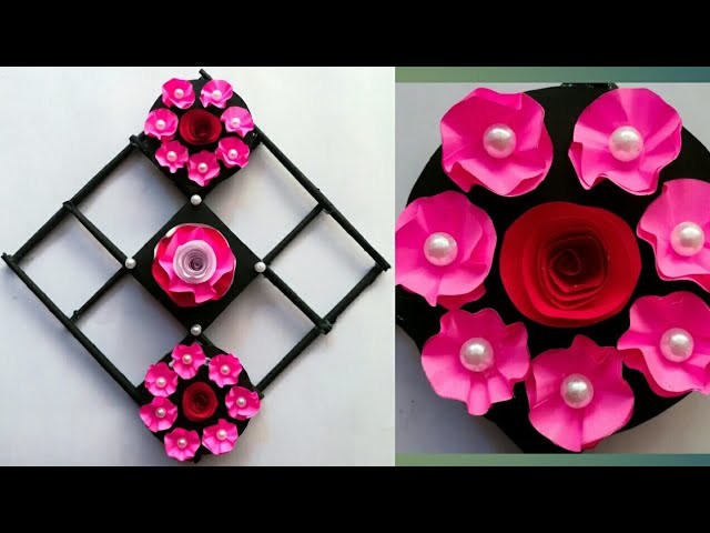 Diy paper flower wall hanging.Simple and beautiful wall hanging.Wall decoration by KovaiCraft #30