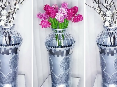 Diy Tall Metallic Floor Vase| Quick and Easy 5 minutes Home Decorating Hack!