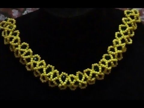 DIY tutorial on how to make this beautiful beaded yellow and Green necklaces.