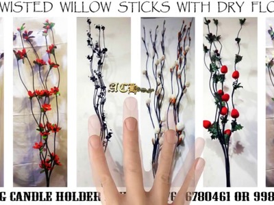 DRY STICKS WITH DRY FLOWER FOR DECORATIONS AND BOUQUET ARRANGEMENT