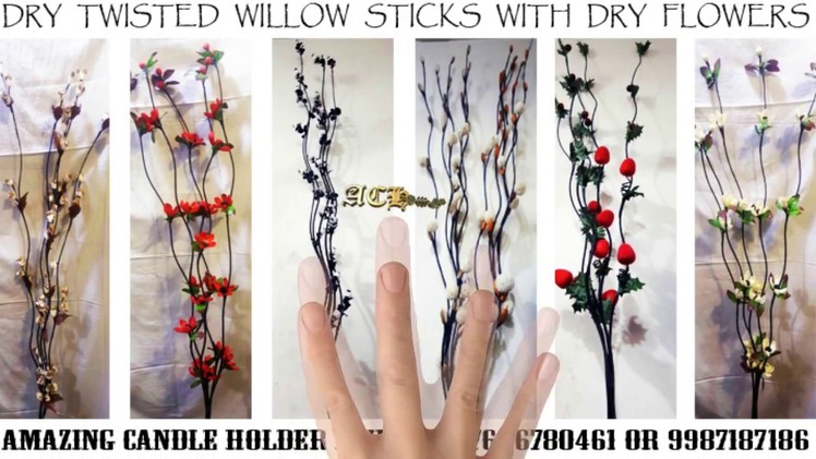 DRY STICKS WITH DRY FLOWER FOR DECORATIONS AND BOUQUET ARRANGEMENT