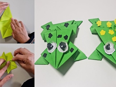 How To Make A Paper Frog (Origami Jumping Frog)