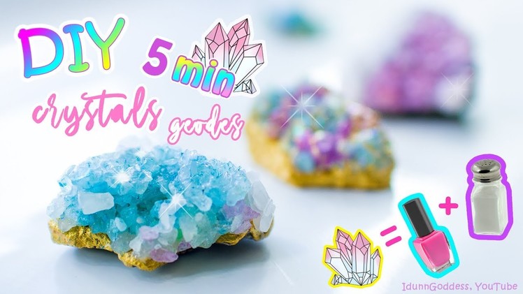 How To Make Crystals and Fake Geodes In 5 Minutes – Easy DIY Crystals With Sea Salt and Nail Polish