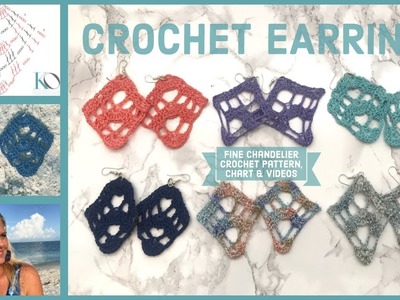 How to Make Easy for Beginners FIne Chandelier Crochet Earrings plus chart