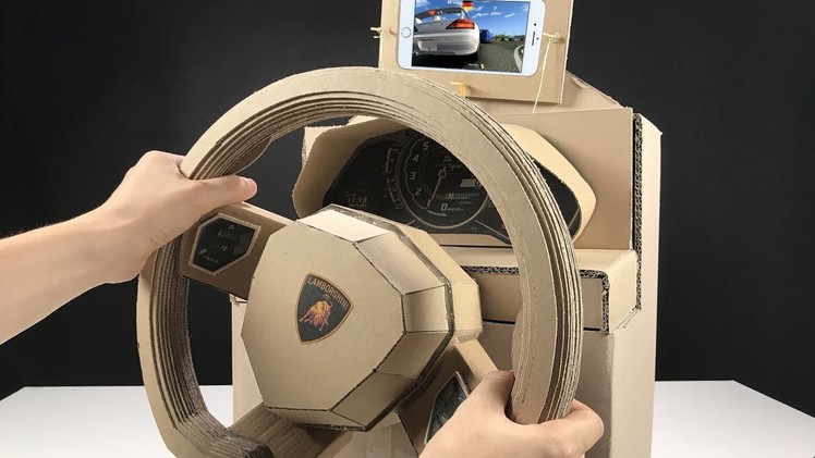 How to Make lamborghini Gaming Steering Wheel from Cardboard