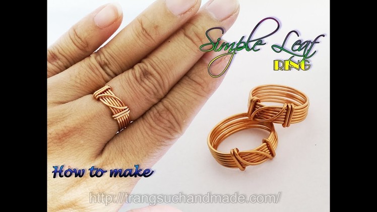 Leaf ring - Nature jewelry set - easy jewelry making from copper wire 394